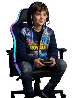 FORTNITE Battle Royale Navy Blue Zip-Front Hoodie 12Y Streetwear